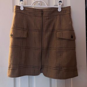 MADEWELL (Re)sourced Zip-Front Mini Skirt in Windowpane